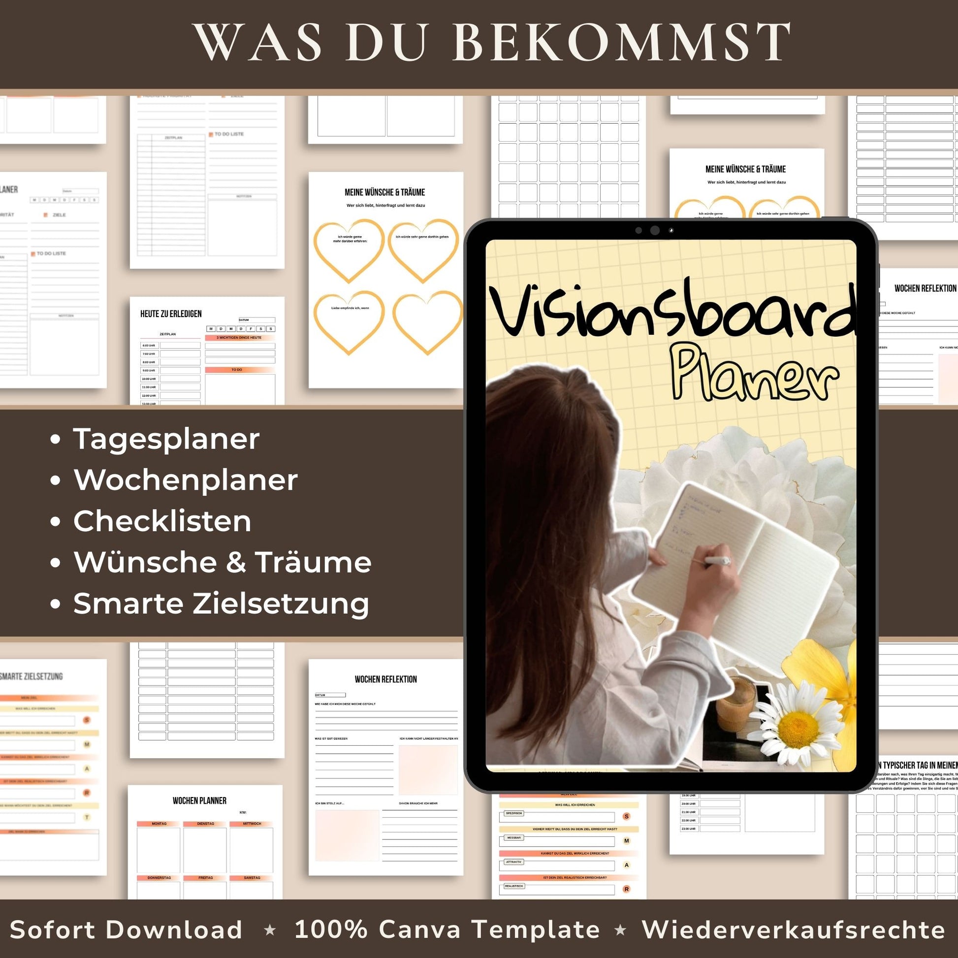 Visionsboard Planer  für mehr Fokus im Alltag- PLR Lizenz
