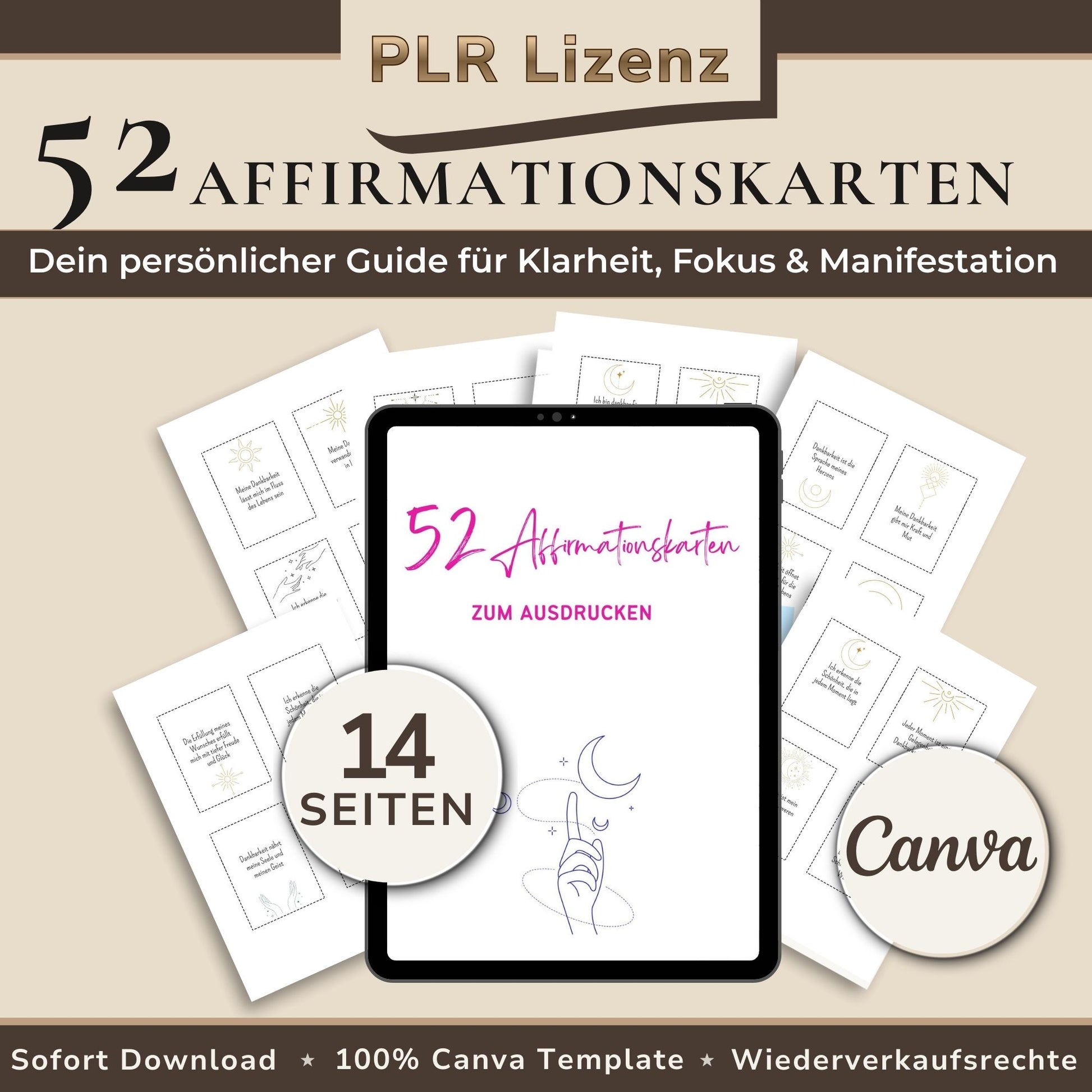 52 Affirmationskarten zum Ausdrucken