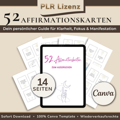 52 Affirmationskarten zum Ausdrucken