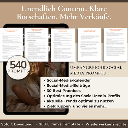 540 Chat GPT Prompts für Social Media