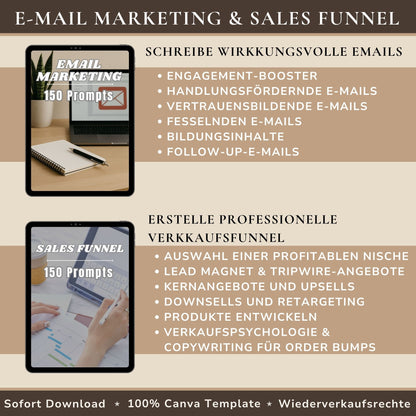 1370 chat GPT Prompts Email Marketing und Sales Funnel 