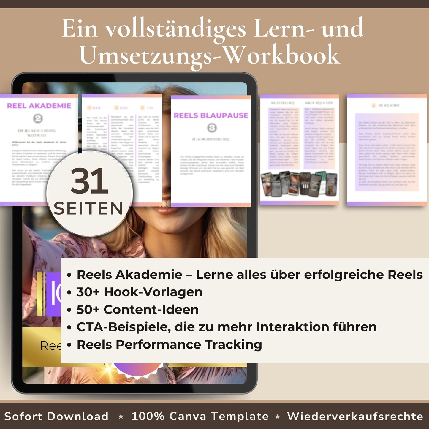 Instagram Reels Workbook 31 Seiten