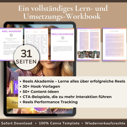 Instagram Reels Workbook 31 Seiten