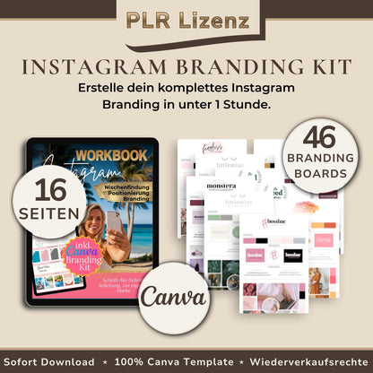 Instagram Branding Kit mit Workbook, Canva-Branding-Toolkit und 46 anpassbaren Branding-Board-Vorlagen