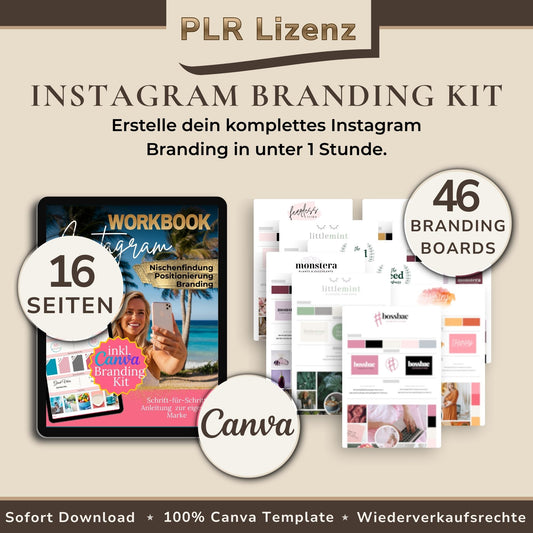 Instagram Branding Kit mit Workbook, Canva-Branding-Toolkit und 46 anpassbaren Branding-Board-Vorlagen