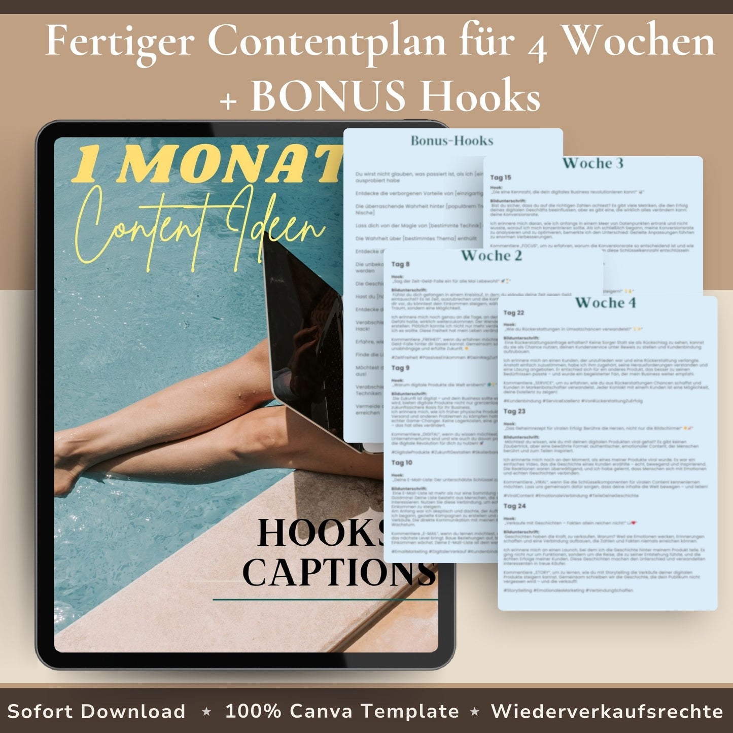 Contentbibel, Digitales Content-Bundle zur schnellen Instagram-Contentplanung: fertige Hooks, Captions und umfangreiche Content-Ideen für jede Nische