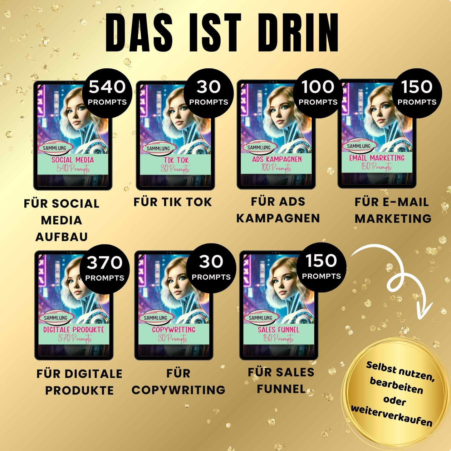 1370 Prompts für online Business Aufbau