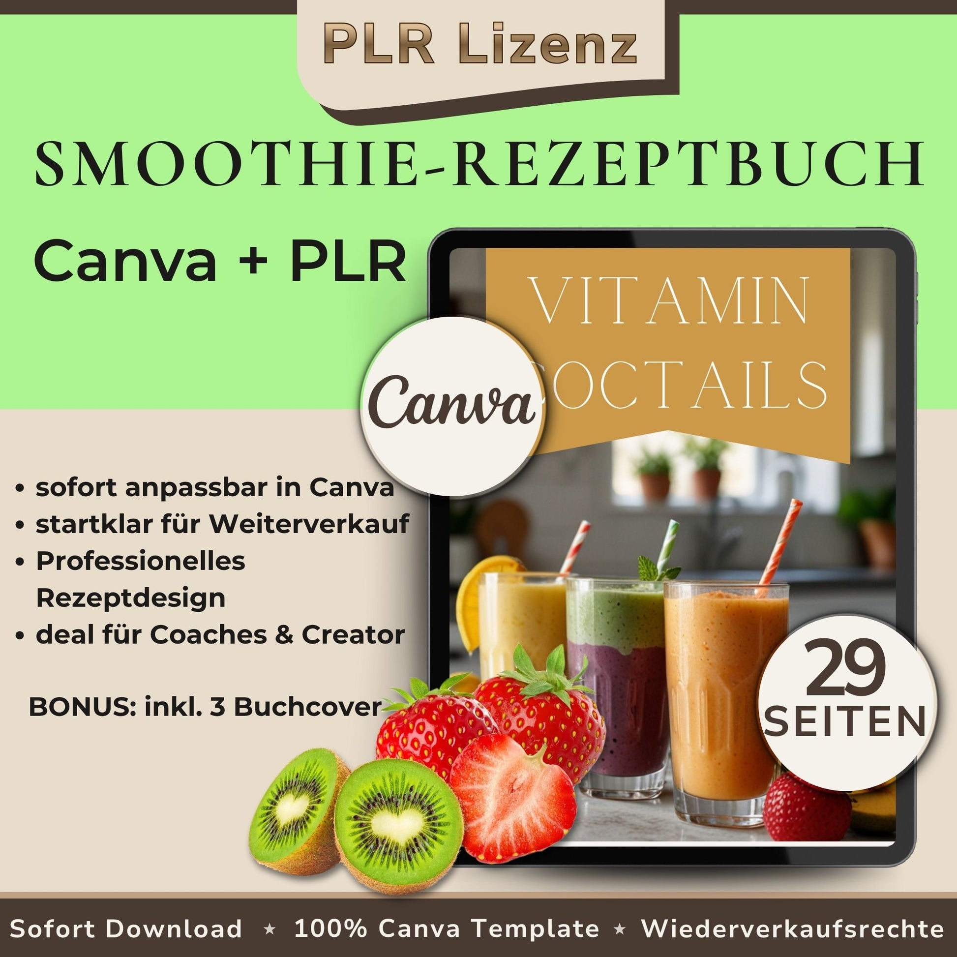 Smoothie Rezeptbuch – digitales PDF mit gesunden Vitamin-Cocktail Rezepten
